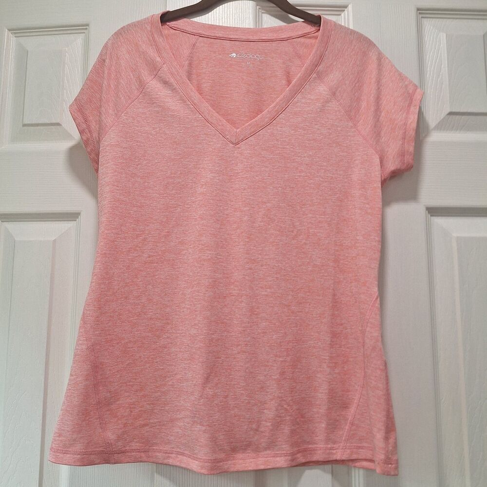 Ideology Pink V-Neck Activewear Shirt - Size M